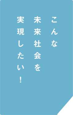 こんな未来社会を実現したい！